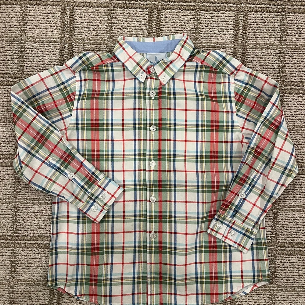 Little English Red and Green Plaid Button Down Shirt